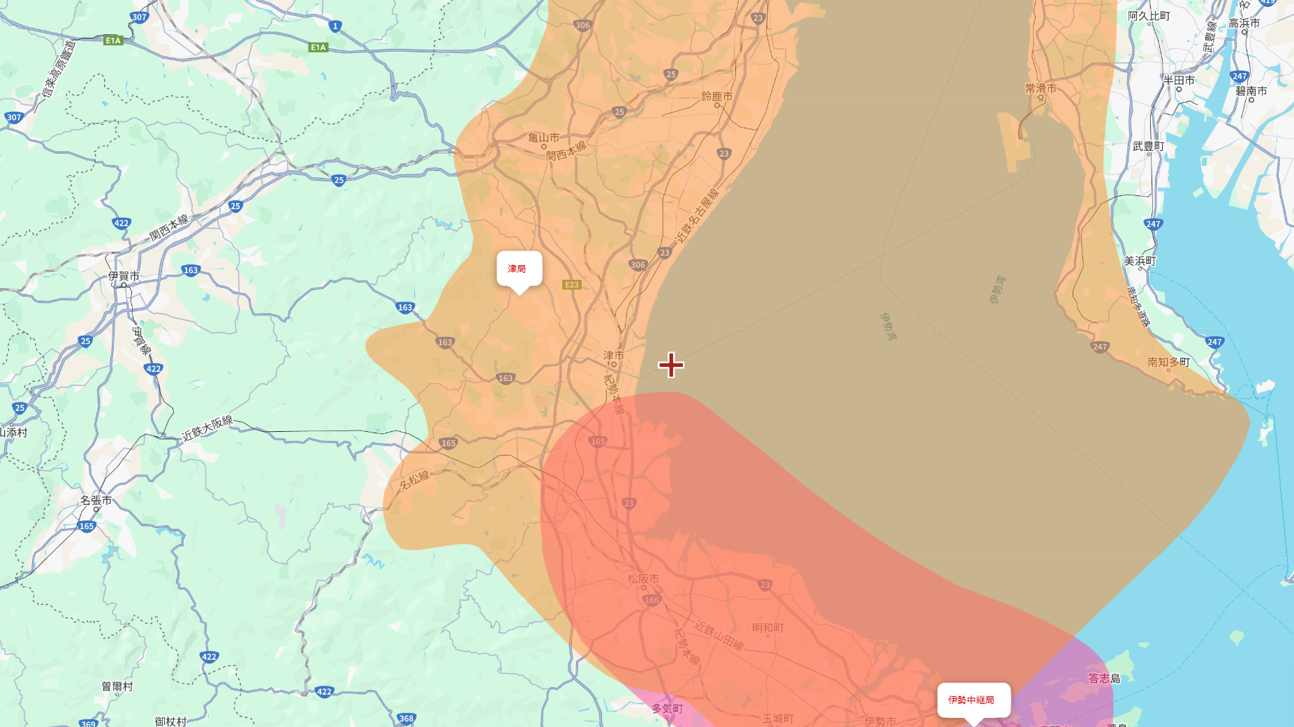 津市の電波状況